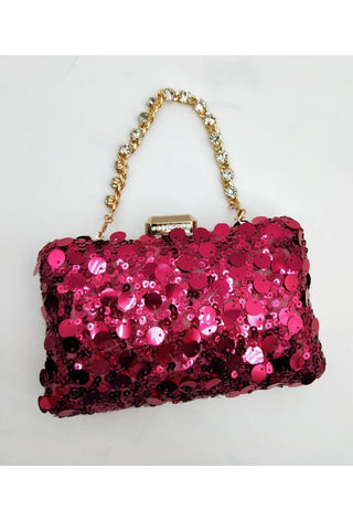 Fancy sequin clutch Fuchsia