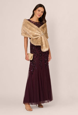 Faux fur wrap stola