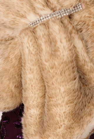 Faux fur wrap stola