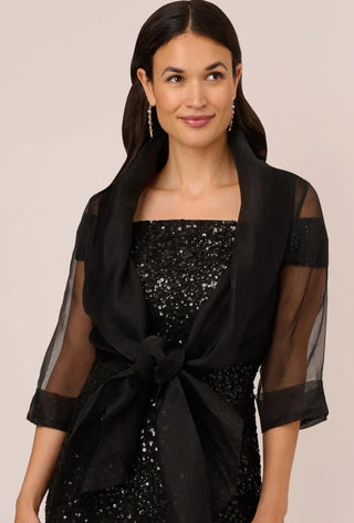 Organza wrap jacket Black