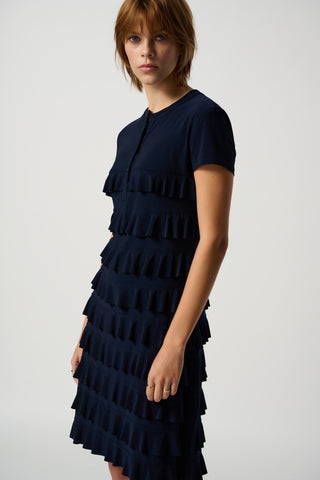 Ruffle dress 211350S Midnight blue