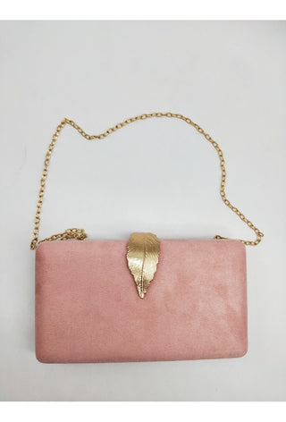 Velvet flow clutch nude