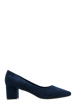 Dresses Boutique - Block suedine pump - Schoenen - 36 / Navy - Dresses Boutique jurkenwinkel Sittard