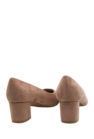 Block suede pump