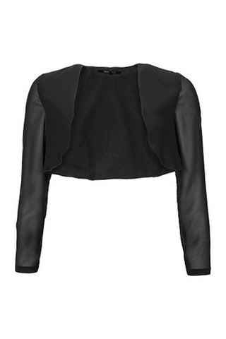 SWING - Chiffon long sleeve bolero - Blazers & Boleros - 34 / Black - Dresses Boutique jurkenwinkel Sittard