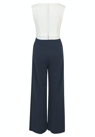 Lara jumpsuit Dark Blue / Cream