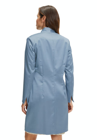 Satin blazer long Bluish gray