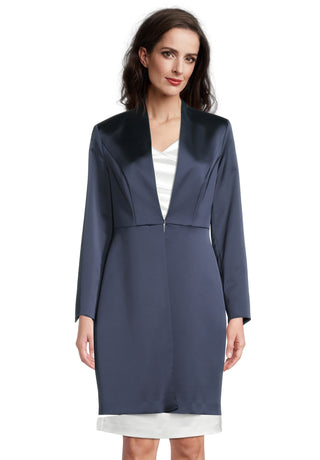 Vera Mont - Satin blazer long - Jassen en jacks - 36 / Nightsky - Dresses Boutique jurkenwinkel Sittard