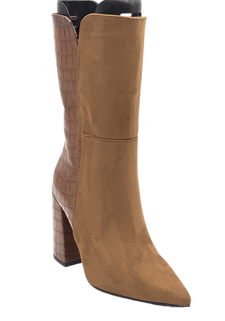 Dresses Boutique - Snake suedine boot - Schoenen - 35 / Camel - Dresses Boutique jurkenwinkel Sittard