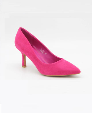 Suedine pump fuchsia