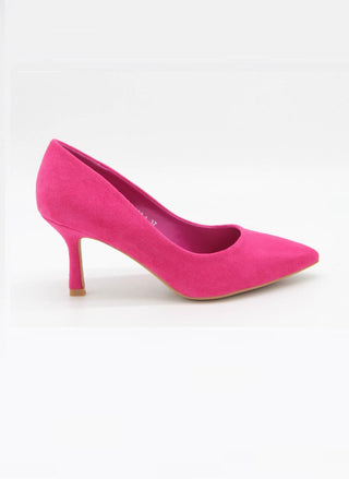 Suedine-Pumpe in Fuchsia