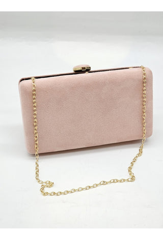 Velvet fab clutch Blush